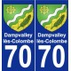 70 Dampvalley-lès-Colombe blason autocollant plaque stickers ville