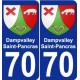 70 Dampvalley-Saint-Pancras blason autocollant plaque stickers ville