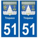 51 Tinqueux coat of arms sticker plate stickers city