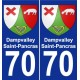 70 Dampvalley-Saint-Pancras blason autocollant plaque stickers ville
