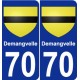 70 Demangvelle coat of arms sticker plate stickers city