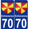 70 Echavanne escudo de armas de la etiqueta engomada de la placa de pegatinas de la ciudad