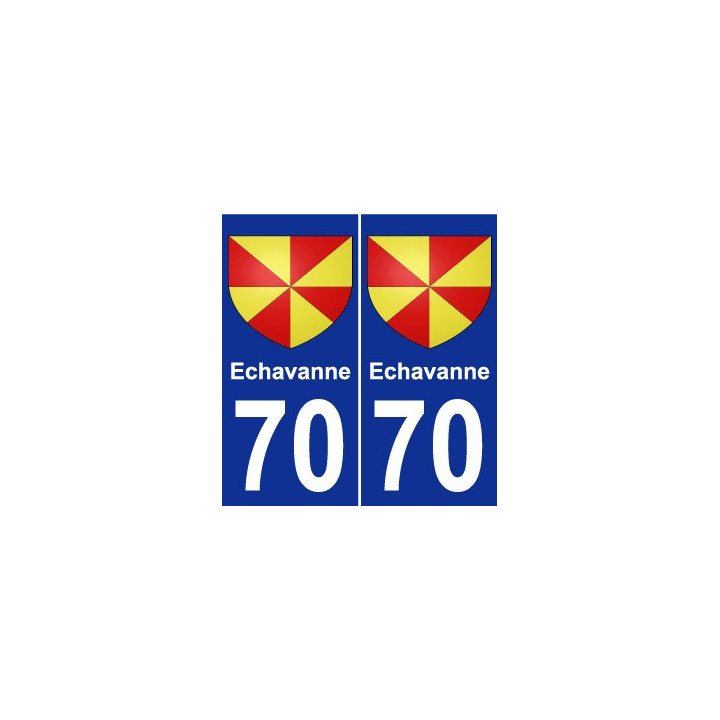 70 Echavanne escudo de armas de la etiqueta engomada de la placa de pegatinas de la ciudad