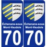 70 Échenans-sous-Mont-Vaudois escudo de armas de la etiqueta engomada de la placa de pegatinas de la ciudad