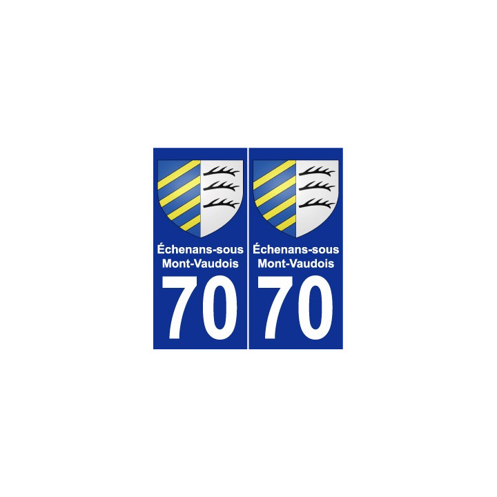 70 Échenans-sous-Mont-Vaudois escudo de armas de la etiqueta engomada de la placa de pegatinas de la ciudad