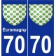 70 Écromagny stemma adesivo piastra adesivi città