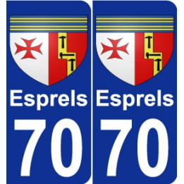 70 Esprels coat of arms sticker plate stickers city