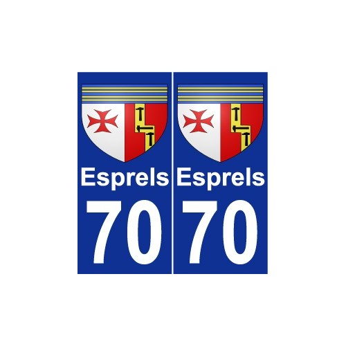 70 Esprels blason autocollant plaque stickers ville