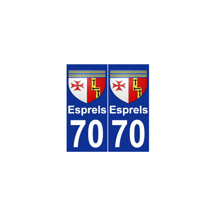 70 Esprels blason autocollant plaque stickers ville