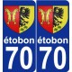 70 étobon blason autocollant plaque stickers ville