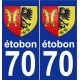 70 étobon blason autocollant plaque stickers ville