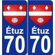 70 Étuz stemma adesivo piastra adesivi città