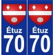 70 Étuz wappen aufkleber typenschild aufkleber stadt