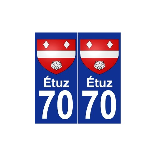 70 Étuz escudo de armas de la etiqueta engomada de la placa de pegatinas de la ciudad