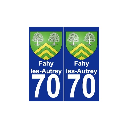 70 Fahy-les-Autrey escudo de armas de la etiqueta engomada de la placa de pegatinas de la ciudad