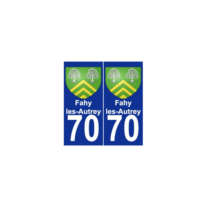 70 Fahy-les-Autrey escudo de armas de la etiqueta engomada de la placa de pegatinas de la ciudad