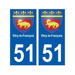 51 Vitry-le-François blason autocollant plaque stickers ville