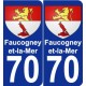 70 Faucogney-et-la-Mer escudo de armas de la etiqueta engomada de la placa de pegatinas de la ciudad