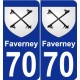 70 Faverney blason autocollant plaque stickers ville