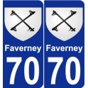 70 Faverney blason autocollant plaque stickers ville