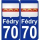 70 Fédry blason autocollant plaque stickers ville