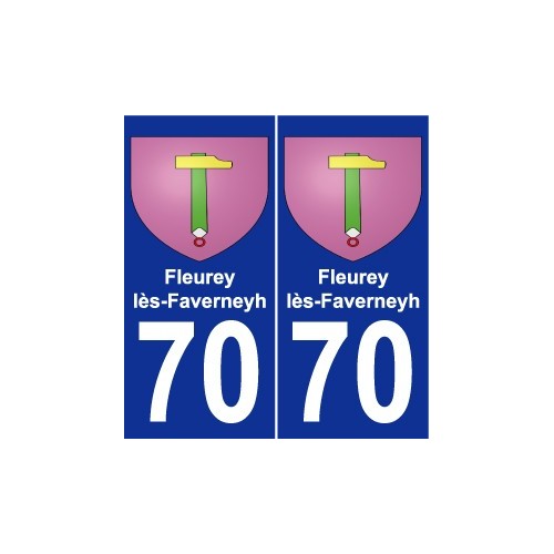 70 Fleurey-lès-Faverney blason autocollant plaque stickers ville