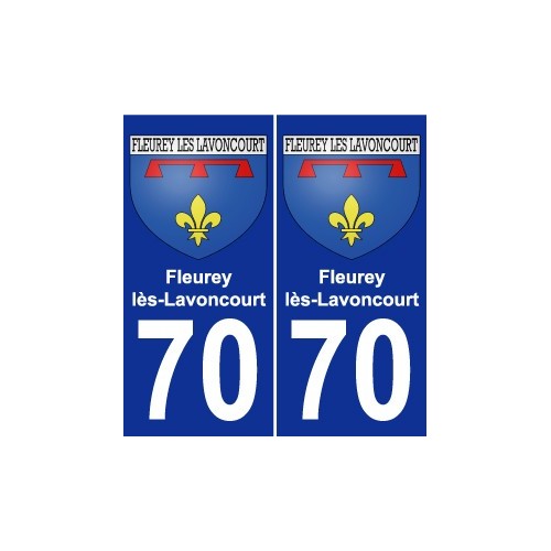 70 Fleurey-lès-Lavoncourt escudo de armas de la etiqueta engomada de la placa de pegatinas de la ciudad