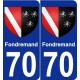 70 Fondremand coat of arms sticker plate stickers city