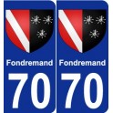 70 Fondremand escudo de armas de la etiqueta engomada de la placa de pegatinas de la ciudad