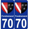 70 Fondremand escudo de armas de la etiqueta engomada de la placa de pegatinas de la ciudad