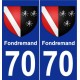 70 Fondremand coat of arms sticker plate stickers city
