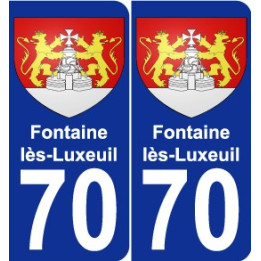 70 Fontaine-lès-Luxeuil escudo de armas de la etiqueta engomada de la placa de pegatinas de la ciudad