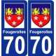 70 Fougerolles blason autocollant plaque stickers ville