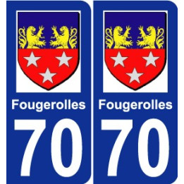 70 Fougerolles escudo de armas de la etiqueta engomada de la placa de pegatinas de la ciudad