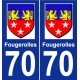 70 Fougerolles blason autocollant plaque stickers ville