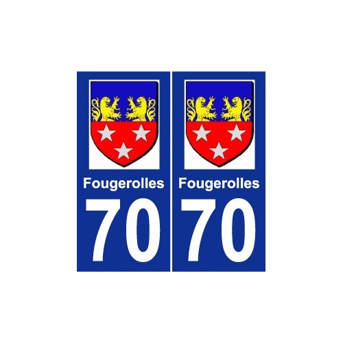70 Fougerolles coat of arms sticker plate stickers city