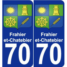 70 Frahier-et-Chatebier escudo de armas de la etiqueta engomada de la placa de pegatinas de la ciudad