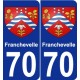 70 Franchevelle coat of arms sticker plate stickers city