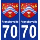 70 Franchevelle escudo de armas de la etiqueta engomada de la placa de pegatinas de la ciudad