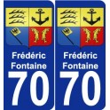 70 Frédéric-Fontaine escudo de armas de la etiqueta engomada de la placa de pegatinas de la ciudad