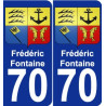 70 Frédéric-Fontaine escudo de armas de la etiqueta engomada de la placa de pegatinas de la ciudad