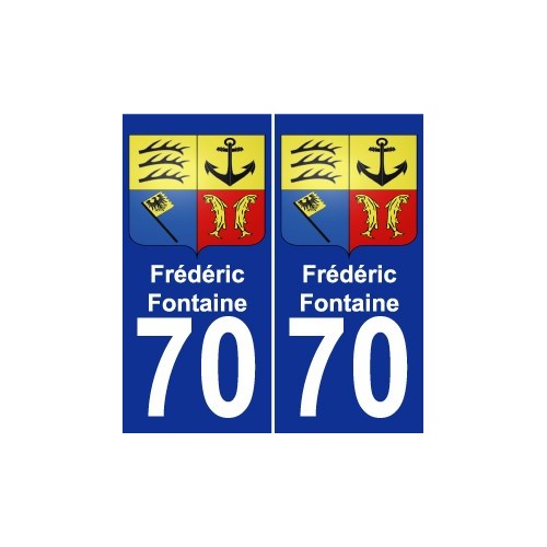 70 Frédéric-Fontaine escudo de armas de la etiqueta engomada de la placa de pegatinas de la ciudad