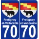 70 Fretigney-et-Velloreille wappen aufkleber typenschild aufkleber stadt