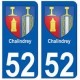 52 Chalindrey blason autocollant plaque stickers ville