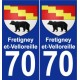 70 Fretigney-et-Velloreille wappen aufkleber typenschild aufkleber stadt