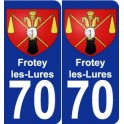 70 Frotey-les-Lures blason autocollant plaque stickers ville