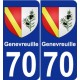 70 Genevreuille escudo de armas de la etiqueta engomada de la placa de pegatinas de la ciudad