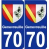 70 Genevreuille coat of arms sticker plate stickers city