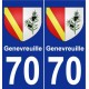70 Genevreuille blason autocollant plaque stickers ville