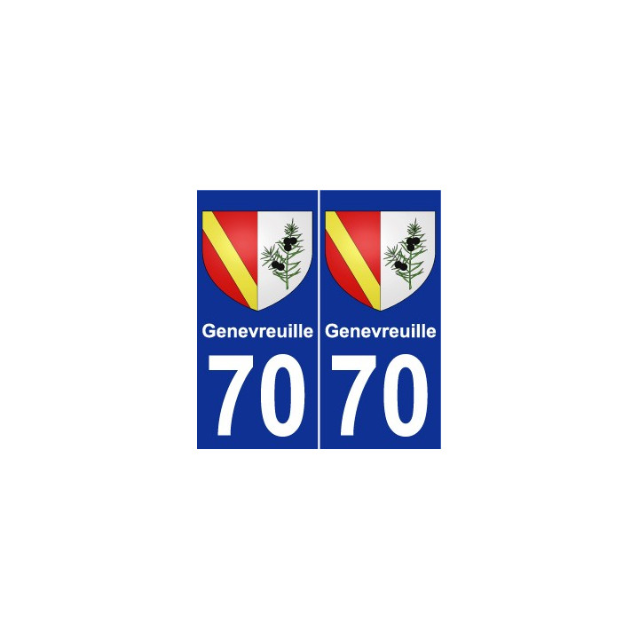 70 Genevreuille coat of arms sticker plate stickers city